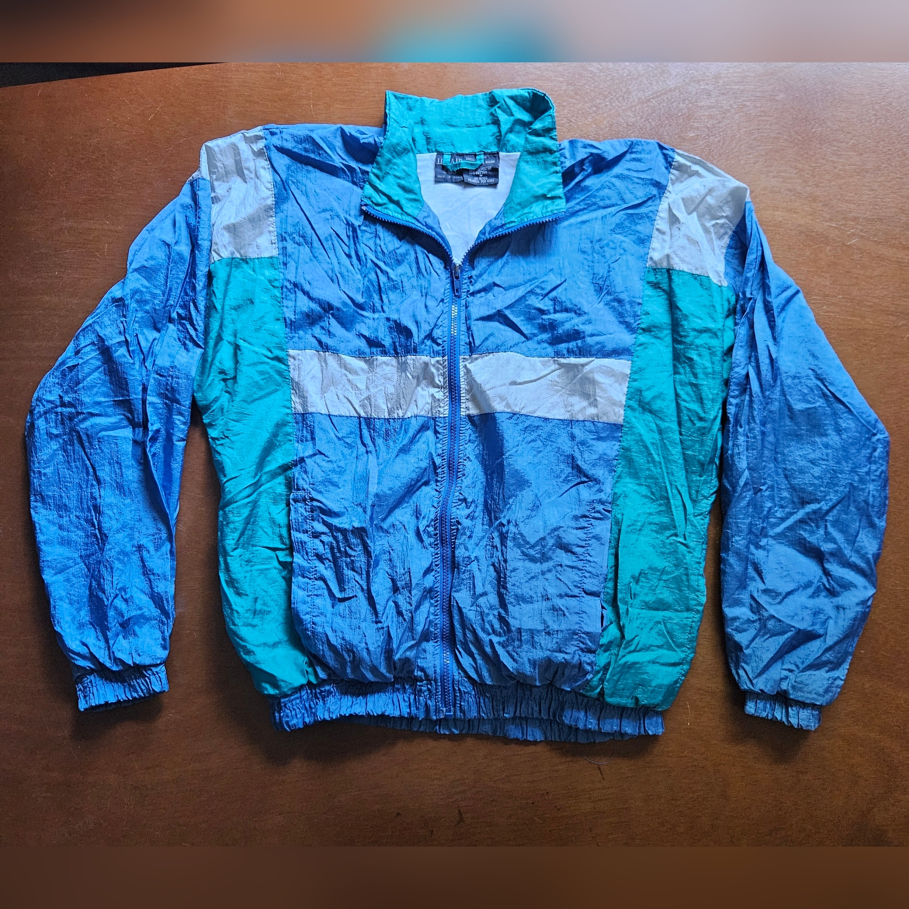 Vintage 80s/90s J. Blair Windbreaker Lined Colorblock Full Zip Medium